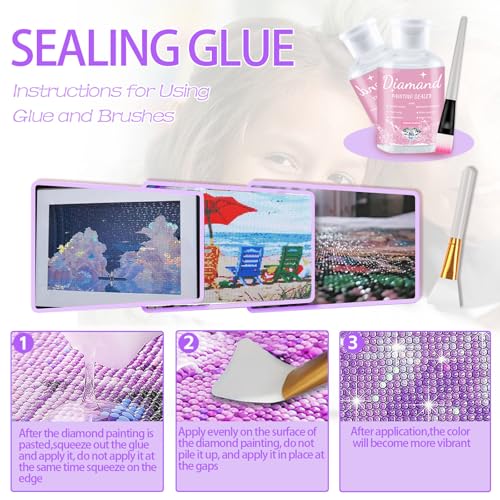 DNSGOOR 247Pcs Diamond Art Accessories Kit, Diamond Painting Tools Kit with Light Table for Tracing A3, Diamond Art Sealer Glue Craft DIY