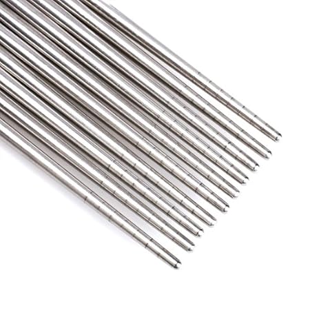 Amazingdeal365 5 Paare Edelstahl Essstäbchen Anti-überspringen Gewinde-haltbarer für Hotel Restaurant
