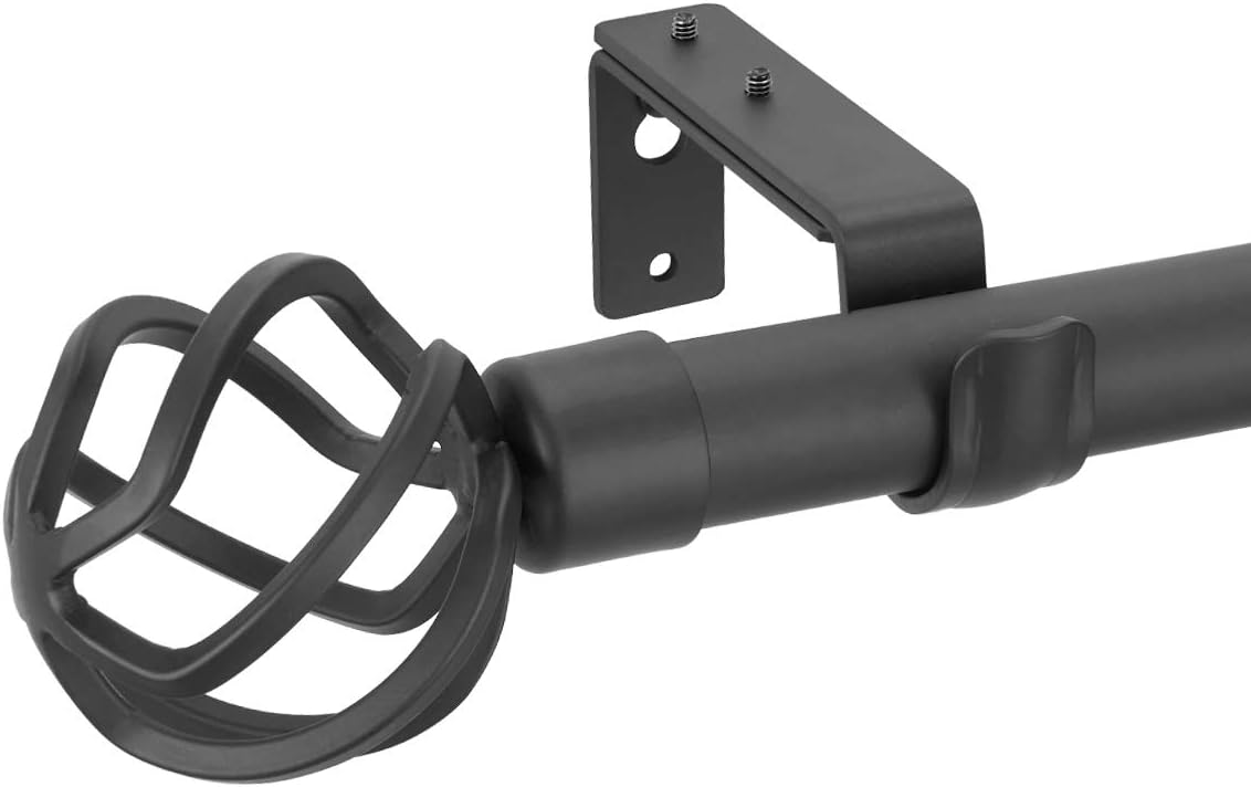 Vimayta 1 inch Curtain Rod with Twisted Cage Finials