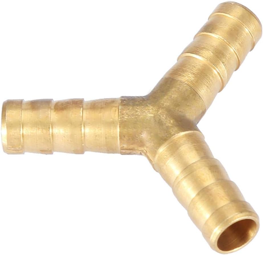 Brass Y Barbed Connector Y 3-Way Barbed Connector T Hose Connector for or Air Water Oil Gas 6/8/10/12/14/16mm (8mm 4pcs) - Image 5