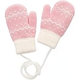 NociHah Kid's Knitted Mittens with Rope - Soft, Warm Winter Mittens for Kidsfor 3-5 years
