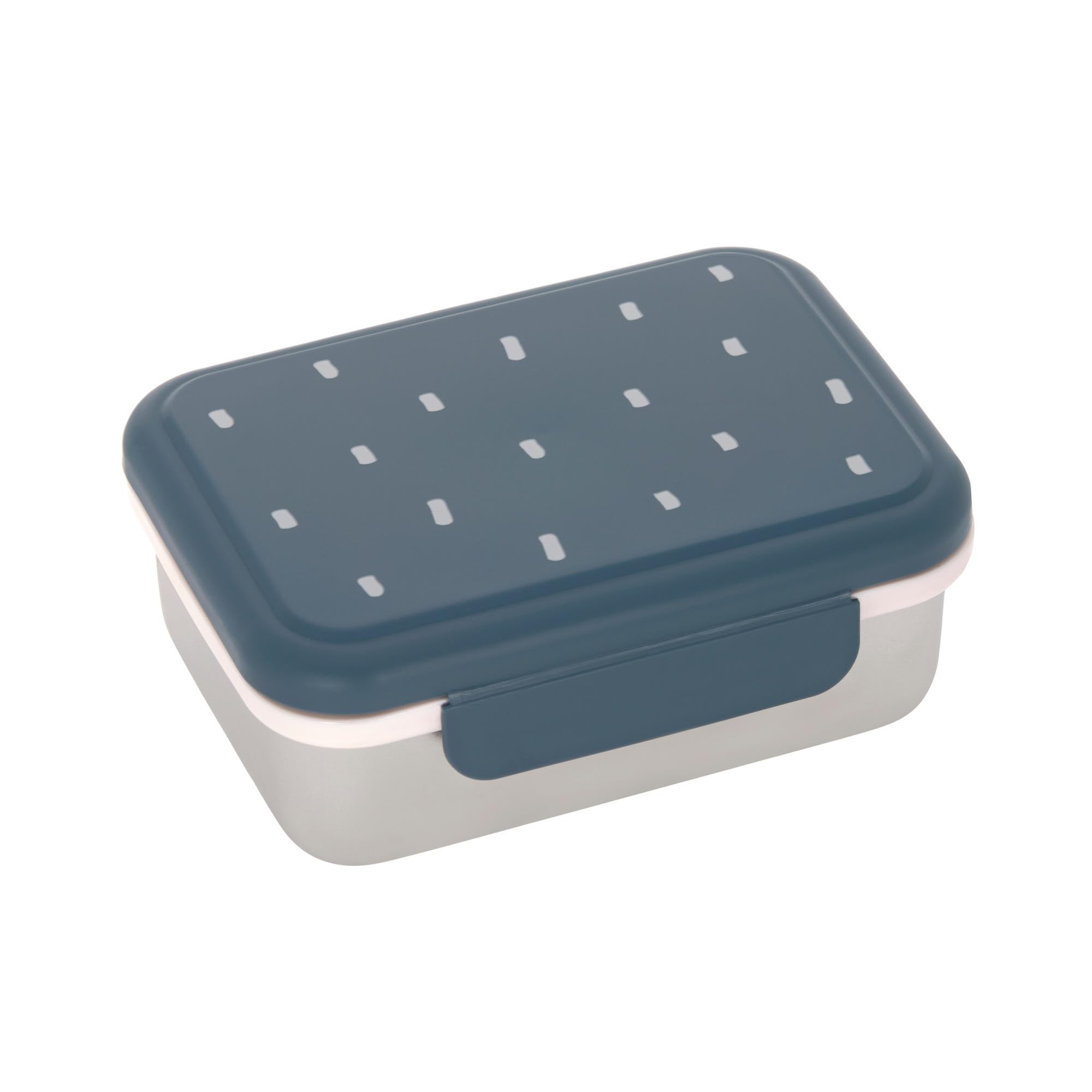 LÄSSIG Kinder Brotdose Edelstahl Lunchbox Frühstücksbox Nachhaltig Kindergarten Schule/ Happy Prints midnight blue