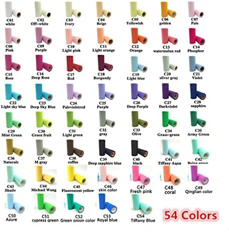 Tulle Fabric Spool/Roll 6 inch x 25 yards , 54 Colors Available Tulle Rolls Tulle Spool White Tulle Fabric Rolls for Gift Bow Craft Tutu Skirt Wedding Party Decorations