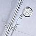 Rozin Porcelain Deco Bathroom 2 Knobs Tub Shower Faucet Combo 8-inch Top Rain Showerhead + Hand Spray Chrome