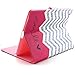 Dteck Case Compatible for iPad 2/3/4, Cartoon Cute PU Leather Flip Wallet Case with Cards Slots Money Holder for iPad 2/34 (01 Red Waves)
