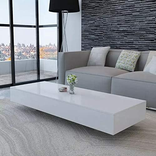 Coffee Table High Gloss Rectangular Coffee Table Furniture White