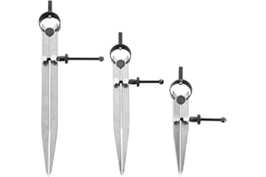 QTLCOHD 3 Pieces Adjustable Lockable Spring Leather Wing Divider 4/6/8 Inch Carbon Steel Caliper Measuring Compass Tool for Woodworking, Metalworking, Geometry Drawing