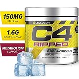C4 Ripped Pre Workout Powder Ultra Frost | Creatine Free + Sugar Free Preworkout Energy Supplement for Men & Women | 150mg Caffeine + Beta Alanine + Weight Loss | 30 Servings