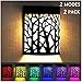 UPSTONE Outdoor Solar Wall Forest Night Light, 2 Modes Fence Post Solar Lights Garage Yard Step Deck Landscape Lighting for Outdoor Garden Pathway Stairs Fence,Warm White/Color Changing, 2 Packs