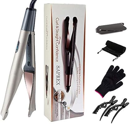 2 in 1 golden hair curler and straightener