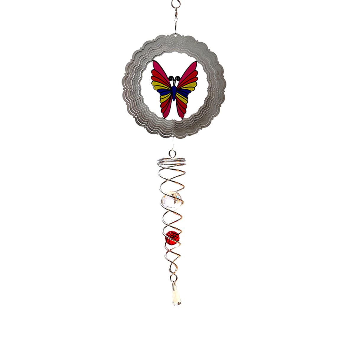 3D Wind Spinner for Indoor Outdoor Garden Decoration, Metal Hanging Garden Spinner, Garden Wind Spinners Stainless Steel 3D B