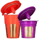 Brew-Oro 24K Gold Reusable K Cup and K Carafe Coffee Filter Pod - Accessories for Keurig 2.0 K200, K300, K400, K500 Series and 1.0 Brewers - Bonus Coffee Scoop