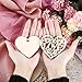 CHENGU 40 Pieces Wooden Heart Slices Unfinished Valentines Day Embellishments Hanging Crafts with Ropes Wooden Heart Ornament for Valentine's Day Wedding DIY Decorations(Natural Wood)