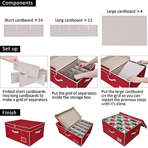 image for StorageWorks Ornament Storage Box Chest with Lid, with 3 Trays Holds U