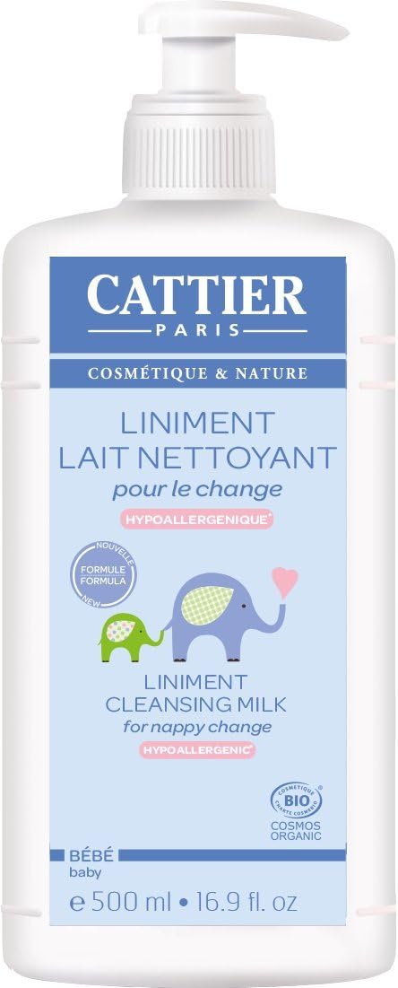 Cattier Baby Hypoallergenic Liniment Cleansing Milk for Nappy Change 500ml, blue, 500 ml (Pack of 1)