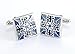 FB Blue Color Polish Stainless Steel Cufflinks for Gentleman Father's Day Gift Choince