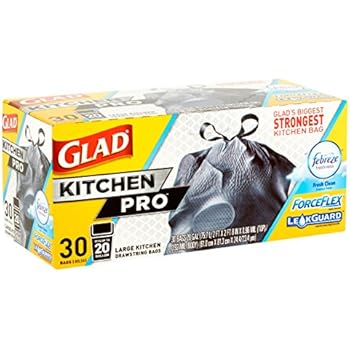 kitchen glad bags pro drawstring febreze freshness trash count clean fresh forceflex gallon bag