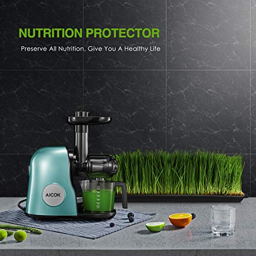 Juicer Machines, Aicok Slow Masticating Juicer Extractor Easy to Clean, Quiet Motor & Reverse