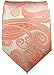 Paul Malone Necktie, Pocket Square and Cufflinks 100% Silk Coral Paisley