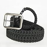 FOXTROT Black 550lb Survival Military Grade Paracord Belt with Free Matching Paracord Bracelet!!!