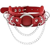 eYLun Women Punk Leather Necklaces Collar Choker Chain Rivet Rock Adjustable Collar Necklaces