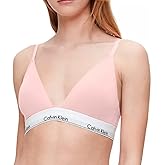 Calvin Klein Women's Modern Cotton Lightly Lined Triangle Bralette (Small, Pink)
