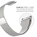 Cbin Quick Release Bracelet - Width 18mm / 20mm / 22mm / 24mm Stainless Steel Fully Magnetic Closure Milanese Watch Bands for Men and Women (Silver, 18mm)