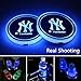 2pcs LED New York Yankees Logo Cup Holder Lights, 7 Colors Changing USB Charging Mat Luminescent Cup Pad, LED Interior Atmosphere Lamp