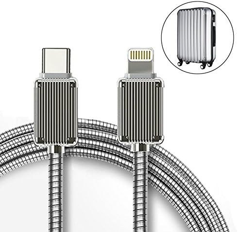 USB C to Lightning Cable(3.3ft),USB Type C to Lightning Fast Charging Cable With Power Delivery 3.0 Zinc Alloy Metal Spring Cord For iPhone X/8/8 Plus,iPod Mano 7,iPod Touch 5,iPad Mini 3,Ect-SHARLLE