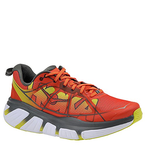 Hoka One One Mens Infinite Road Running Shoe,Poppy Red/Acid Air Mesh,US 10.5 M