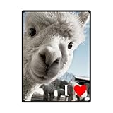 I Love Llama Soft Fleece Blankets and throws 58 X 80 inch (Large) Christmas gift