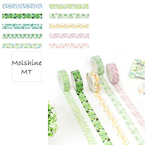 Molshine 10 rolls decorative tape japanese washi maskin…