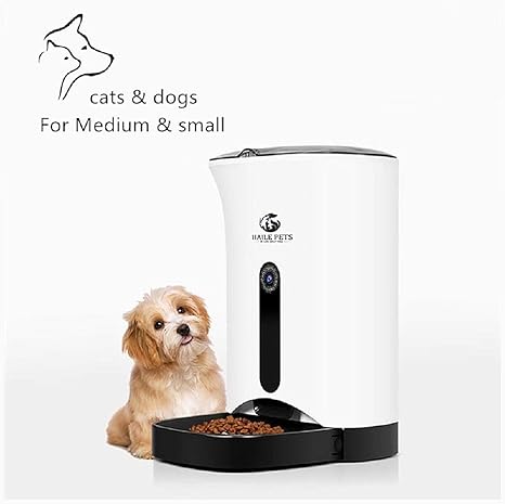 Haile Pets Distributeur Automatique De Nourriture Croquettes Pour Chats Et Chiens Animaux De Compagnie Avec Rappel Vocal Et Programmateur 4 Repas Par