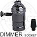 Metal Shell Medium Base Incandescent Vintage Light Socket Lamp Holder with Removable Dimmer Knob, Great For Industrial Vintage DIY Projects (Pearly Black Dimmable)