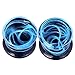 Longbeauty 2Pcs Glass Blue Fantasy Swirl Lines Ear Tunnels and Plugs Expander Gauge 5/8