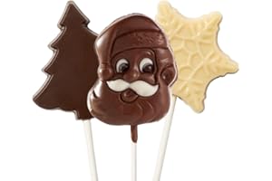 NO WHEY! FOODS Chocolate Christmas Lollipops (3 Pack) | Milk Free, Nut Free, Gluten Free, Soy Free, Vegan | No Whey Foods