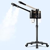 Professional Facial Steamer, 2 in 1 Hot&Cold Mist Facial Steamer, Facial Humidifier on Wheels, Esthetician Steamer for Facial Deep Cleaning and Moisturize, Suitable for Spa, Salon and at Home Use