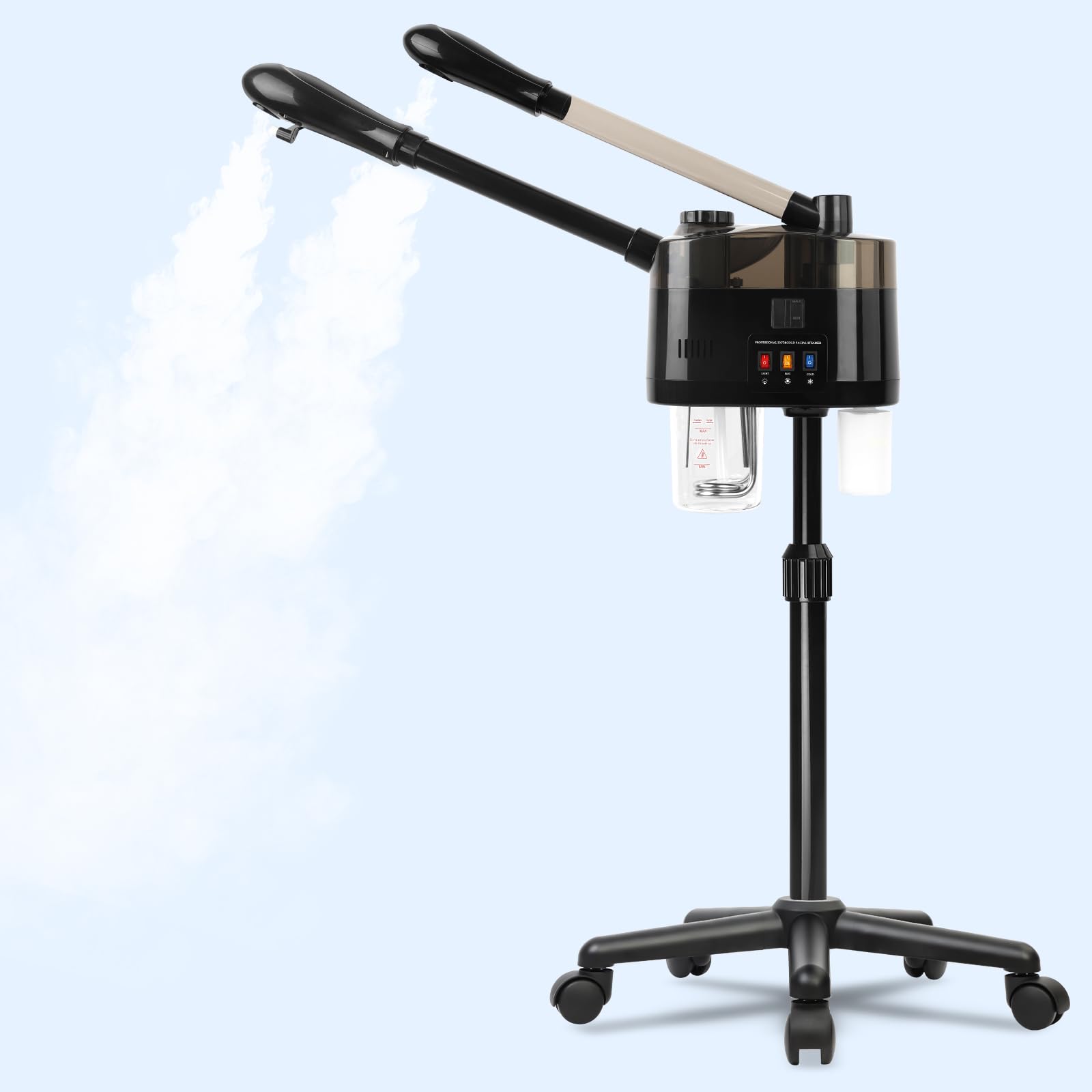 Photo 1 of Professional Facial Steamer, Hot&Cold Mist Facial Steamer, Facial Humidifier on Wheels, Esthetician Steamer for Facial Deep Cleaning and Moisturize, Suitable for Spa, Salon and at Home Use