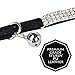 Diamond Bling Collar | Safe Leather Rhinestones Crystal Diamante with Adjustable Clasp Up to 11 inch and Ring Bell | for Puppy Kitten Cat Small Dog