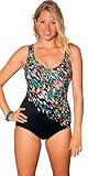 Aquabelle Women's Chlorine Resistant V-Neck Swimsuit