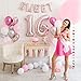 Stunning Sweet 16th Birthday Decorations Party Supplies SASH SWEET Letter Balloons Sixteen Cake Topper Rose Gold Pink Fuchsia 16 BDay | 71+ Items