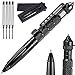 Tactical Pen with 4 ink refill - 4 in 1 - Black Ball Point, Emergency Glass Breaker, DNA Collector, Personal Defence Device Professional Defender Writing Multifunctional Survial Tool (Black) primary