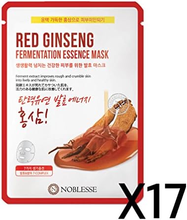 [17EA] Korean Facial Skin Care Mask Sheet Essence Pack (Red Ginseng 17EA)