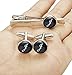 Jstyle Tie Clip and Cufflink Set For Mens Tie Bar Clips Cufflinks Shirt Wedding Business With Gift Box,Alphabet A-Z (Alphabet J)