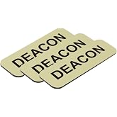 Deacon 1 x 3 Name Tag, Brushed Gold (3 Pack)