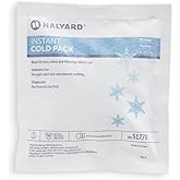 HALYARD Instant Cold Pack Disposable Cold Compress Ice Packs w/Flocking for Swelling Injuries Toothaches Sprains Strains 6 X 6.5 Inches, 24 Packs Per Case - 51778