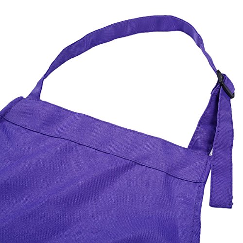 SEADEAR Waterproof Anti-oil Adjustable Durable Children's Aprons Fashion Apron with Hat Sleeves For Painting Kindergarten Art Museum Cooking 7-12 years old(Purple)