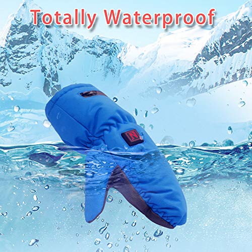 Aroma Season Heated Winter Gloves for Kids, Toddler Warm Waterproof Ski Snow Gloves(S/M, Blue) - Thumbnail 4