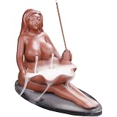 Sexy Lady Backflow Incense Burner Ceramic Incense Holder Smoke Cone Sticks Burner Ideal for Yoga Room Home Decoration Handicraft Gift
