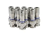 HDView 10PCS CCTV Male BNC Compression Connector RG59 Coax Cable Adapter for Security Camera